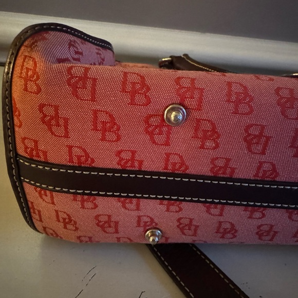 Dooney & Bourke Vintage Pink & Brown Tote Bag Purse